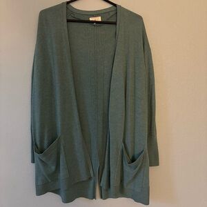 Lou & grey light steel blue open duster cardigan acrylic nylon